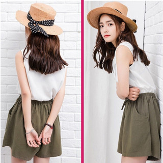 Quần short nữ chất đũi siêu đẹp, quần sooc đùi nữ ống rộng năng động