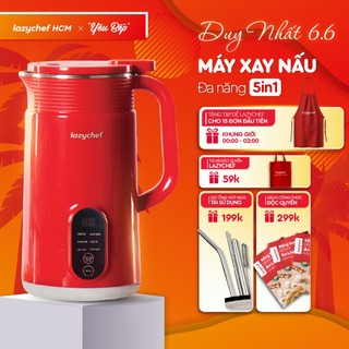 Máy nấu sữa hạt 5in1 Lazychef đa năng tiện lợi, xay tinh tố chính hãng bảo hành 12 tháng