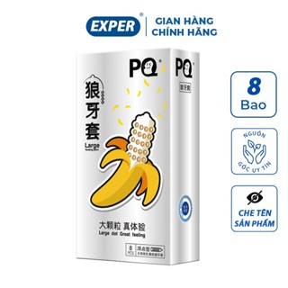 Bao cao su gai PQ hộp 8 cái, bcs gai siêu mỏng, bcs có gai kéo dài quan hệ