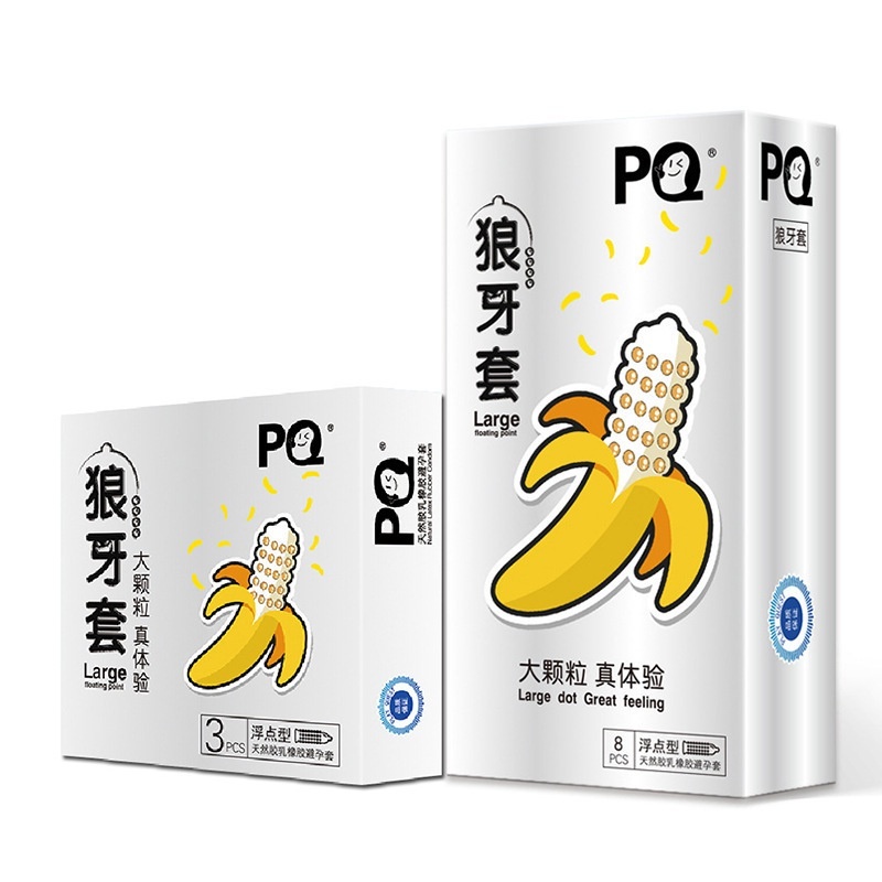 Bao cao su gai PQ hộp 8 cái, bcs gai siêu mỏng, bcs có gai kéo dài quan hệ