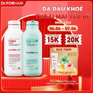 Combo gội cho mẹ và tắm gội cho bé chiết xuất từ thực vật Dr.FORHAIR Original Shampoo x Therapy Baby Shampoo & Body Wash