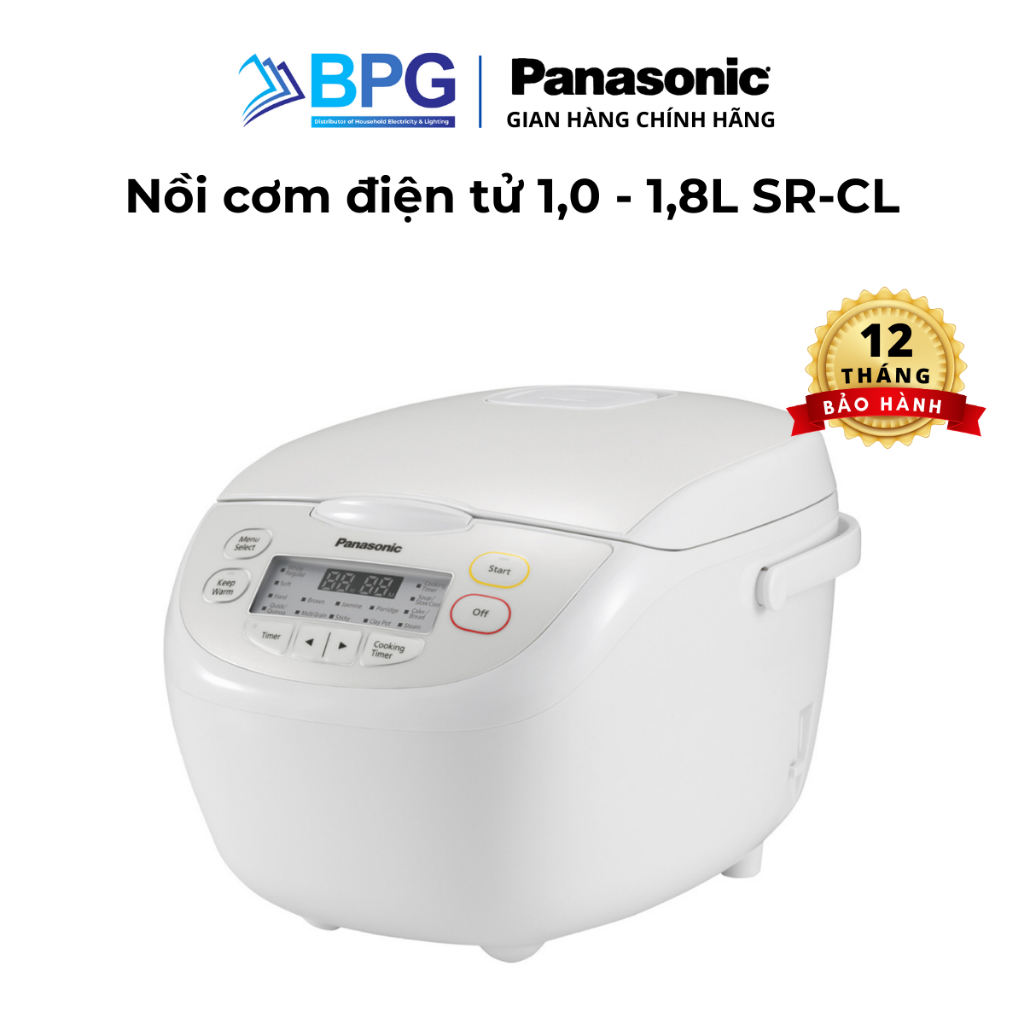 Nồi cơm điện tử Panasonic SR-CL188WRAM SR-CL108WRAM, 1 lít, 1.8 lít, 16 chế độ nấu tự động