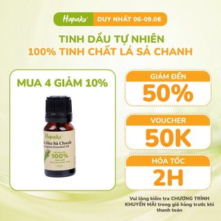 Tinh Dầu Sả Chanh Tự Nhiên Hapaku Dưỡng Tóc, Khử Trùng, Xua Đuổi Côn Trùng 10ml