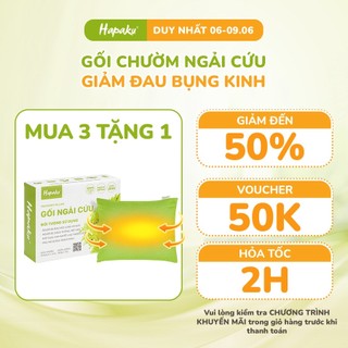 Gối Ngải Cứu Hapaku Chườm Nóng Giảm Đau Cổ Vai Gáy, Lưng Bụng - Dùng Lò Vi Sóng