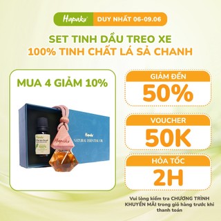 Set Tinh Dầu Treo Xe Hương Tự Nhiên Thư Giãn Tinh Thần, Tỉnh Táo Lái Xe Hapaku