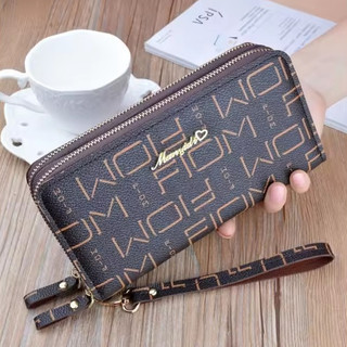Ví Nữ Dài Cầm Tay Được Phối Hoạ Tiết Chữ Cực Đẹp, Thiết Kế 2 Ngăn Kéo Sành Điệu, Thời Trang Hàn Quốc Sang Trọng NEW-0009