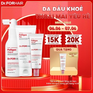 Bộ mini chăm sóc tóc, GIẢM NGỨA và MỌC TÓC của Dr.FORHAIR Folligen Plus x Tonic x Sea Salt Scaler