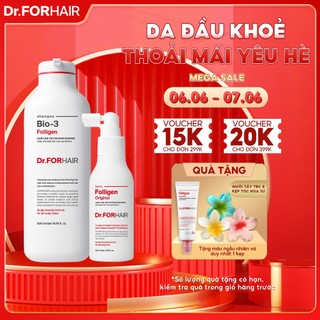 Bộ gội xịt chuyên biệt ngăn ngừa rụng tóc chuyên sâu và hỗ trợ mọc tóc Dr.FORHAIR Folligen BIO-3 x Folligen Tonic
