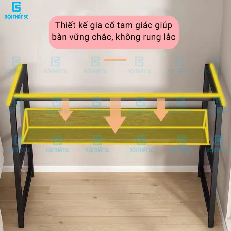 Bàn làm việc, bàn học mặt gỗ công nghiệp mdf chống xước, chân sắt hộp 25x25mm sơn tĩnh điện, chắc chắn, hàng lắp ráp | BigBuy360 - bigbuy360.vn