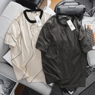 [bigsizemen] Áo thun cotton phối sọc thời trang cỡ đại bigsize nam < 140kg