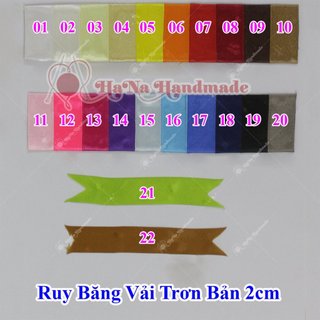 Ruy băng vải trơn bản 2cm  3k/ 1 mét