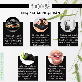 Bột Than Tre Thực Phẩm TaKesumi Nhập Khẩu Nhật Bản, Đắp Mặt Nạ, Pha Chế Đồ Uống, Làm Bánh