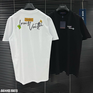 Áo Phông Nam Nữ LV Thêu 2 Mặt Cao Cấp - Áo Thun LV Thêu Mix Bông Hoa 4 Cánh Nhẹ Nhàng Tinh Tế