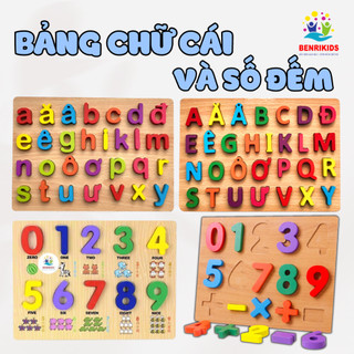 Bảng Chữ Cái Số Và Phép Tính Bằng Gỗ Có Hình Ảnh Cho Bé