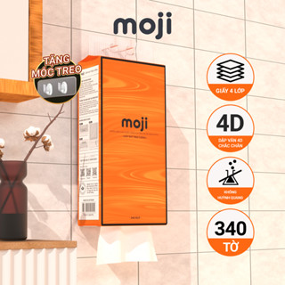 [BẢN TO] Khăn giấy rút treo tường MOJI, giấy vệ sinh 4 lớp 1360 tờ, siêu dai và mềm mịn