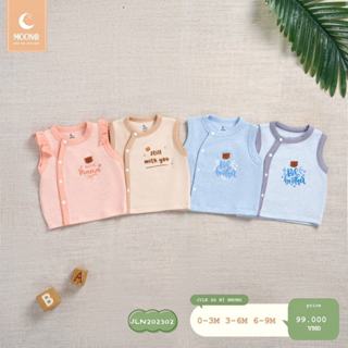Áo gile cho bé sơ sinh MOON nỉ nhung cho bé 0 đến 6 tháng tuổi