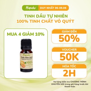 Tinh Dầu Quýt Nguyên Chất Hapaku 10ml, Giúp Dưỡng Tóc Chăm Sóc Da Xông Phòng Thư Giãn