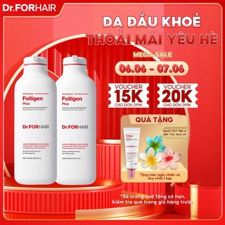 Bộ 2 chai dầu gội giảm rụng tóc và hỗ trợ mọc tóc Dr.FORHAIR Folligen Plus Shampoo 500ml/chai
