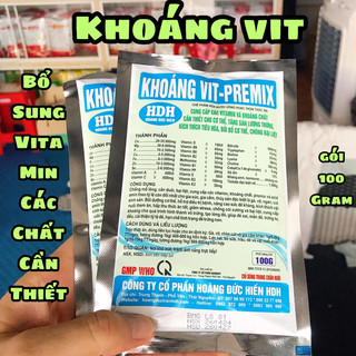 Khoáng Vit Premix bổ sung vitamin khoáng đầy đủ cho vật nuôi gói 100gram