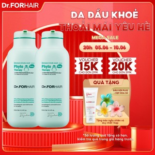 Bộ 2 chai sữa tắm gội dịu nhẹ toàn thân cho bé 2 trong 1 chiết xuất thực vật Dr.FORHAIR
