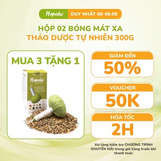 Bóng Mát Xa Cơ Thể HAPAKU, Thải Độc, Thư Giãn, Giảm Đau Nhức Mỏi Xương Khớp - Hộp 2 Quả 300g