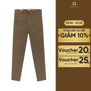 Quần Khaki Nam Trơn Ceffylo Màu Nâu Nam Cao Cấp Công Sở Form Slimfit Kiểu Dáng Basic Phong Cách Trẻ Trung