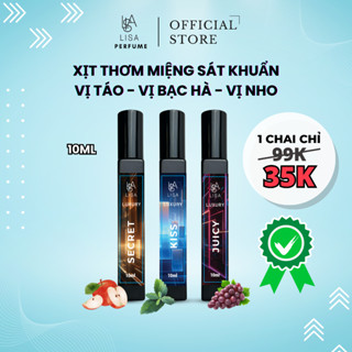 xịt thơm miệng lisaperfume chính hãng làm thơm khoang miệng, sạch răng, xịt thơm miệng 10ml nhỏ gọn, tiện dụng.