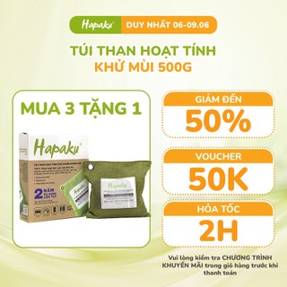 Túi Than Hoạt Tính Gáo Dừa Bến Tre Hapaku Khử Mùi, Khử Khuẩn, Hút Ẩm Ô Tô, Phòng Ngủ, Tủ Lạnh Phòng Bếp 