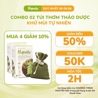 Combo 2 Túi Thơm Tự Nhiên HAPAKU Hút Mùi, Khử Mùi Tủ Quần Áo, Phòng Ngủ, Treo Ô Tô