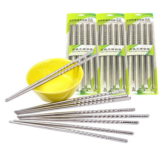Đũa inox xoắn 1 vỉ 5 đôi - đũa inox cao cấp