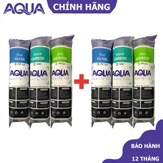 Combo 2 bộ ( 6 cái ) lõi lọc nước AQUA chính hãng - Bộ lõi lọc thô 1 2 3