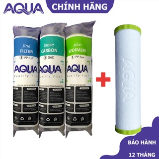 Combo 1 bộ ( 4 cái ) lõi lọc nước AQUA chính hãng - Bộ lõi lọc thô 1 2 3 máy RO