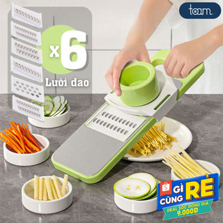 Bộ nạo rau củ quả 6 LƯỠI DAO TOAM, INOX 304 không gỉ, đồ bào rau củ đa năng cao cấp đa năng tiện dụng