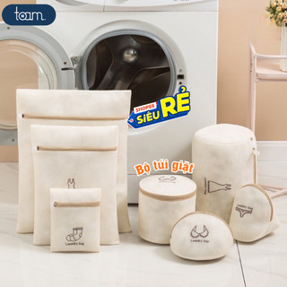 Túi giặt đồ máy giặt 3 lớp TOAM, túi lưới giặt đồ lót có khóa kéo giúp bảo vệ tránh hỏng co giãn quần áo