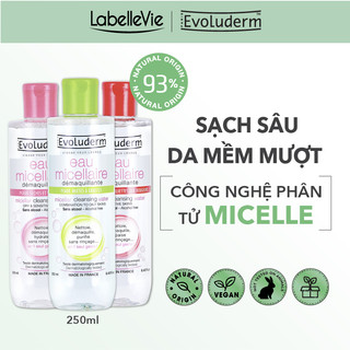 Nước tẩy trang Evoluderm Micellar dưỡng da mềm mịn, làm sạch sâu dịu nhẹ cho mọi loại da 250ml