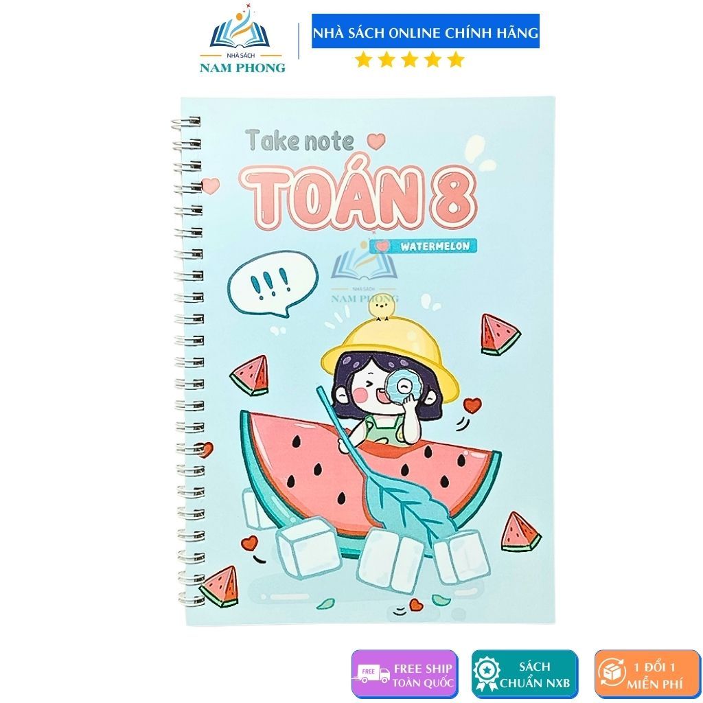 Sách - Sổ Tay tóm tắt kiến thức Toán Lớp 8 - Khổ giấy A5 (Takenote Toán 8)