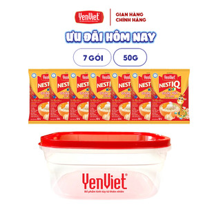 Combo 7 gói tặng 1 hộp nhựa - cháo yến trẻ em Yến Việt Nest IQ vị thịt bằm, công thức độc quyền Viện VIAM, 1 gói x 50g
