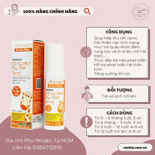 Xịt D3 K2MK7 DHA Vitatree 20ml