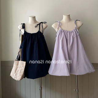  Váy hai dây buộc dây dáng bí kèm quần Nana21 A2525 Nữ Woman 