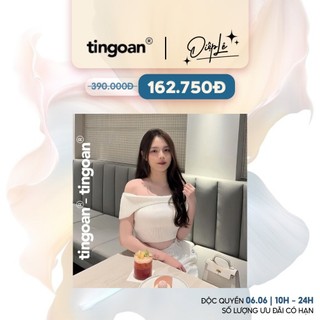TINGOAN® - Áo trễ vai len xù croptop trắng lượn viền vòm ngực MISSY TOP/WH