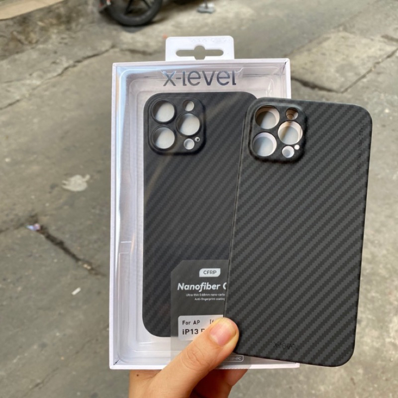 Ốp X-level Fiber Nano siêu mỏng viền cứng  Carbon ip17 pro/ ip1 7 pro max