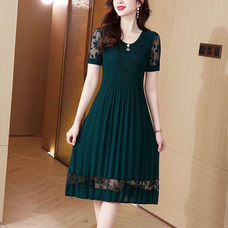 Đầm Trung niên xếp li co giãn