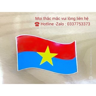 Sticker lượn sóng decal ô tô hình cờ giải phóng, cờ việt nam