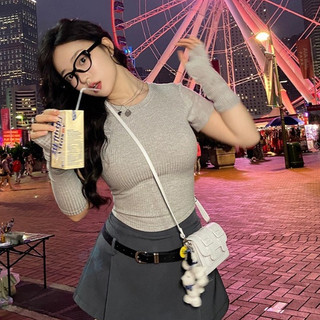 Áo croptop cổ tròn khoét lưng cột nơ phía sau + kèm theo tay áo rời bigsize AT36