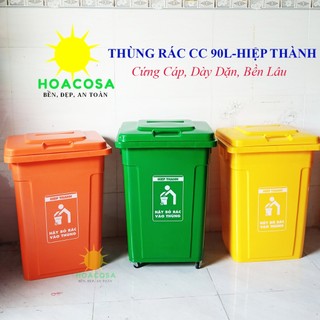 Thùng Rác Công Cộng 90L ( Thùng Rác Công Nghệp 90L ) Nhựa Hiệp Thành  Cứng Cáp, Bền Lâu- Đồ Gia Dụng Hoacosa.