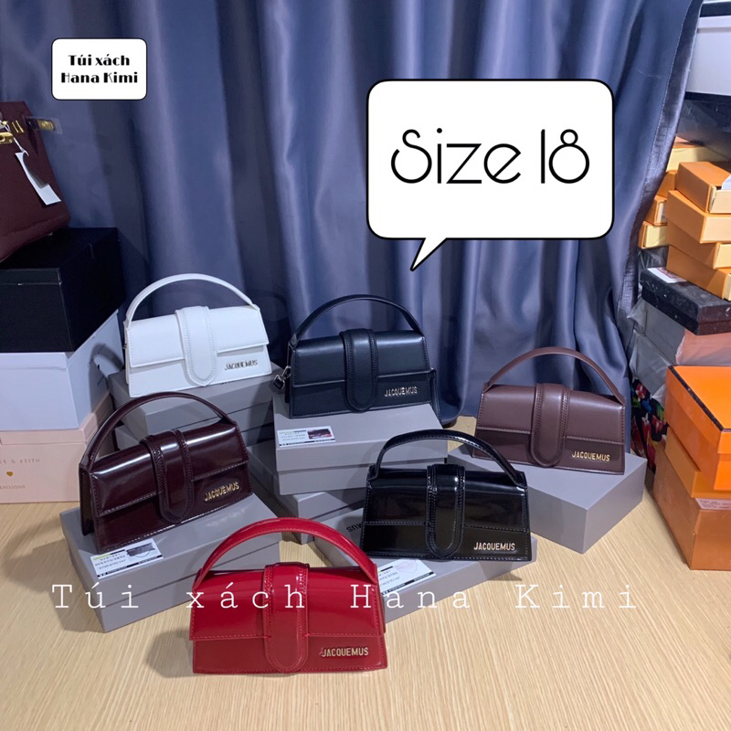 Túi đeo chéo Jusquemus size 18 ( da lì - da bóng)