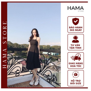 ẢNH THẬT-Đầm đen 2 day đen khoen lỗ