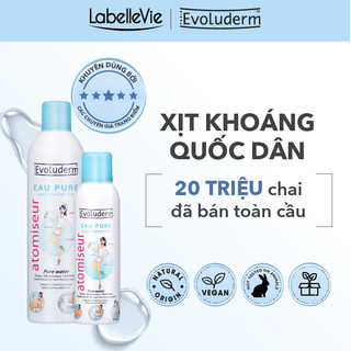 Bộ nước xịt khoáng Evoluderm dưỡng da, cấp ẩm tức thì, làm dịu da 400ml và 150ml