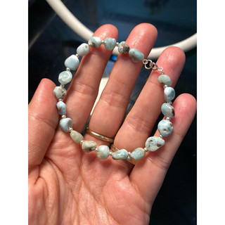 [BRACELET] Vòng tay đá Larimar thiên nhiên xanh biển free form - Natura Mixed Larimar Bracelet @gocdoquyen