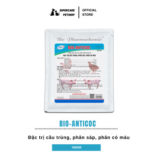 Thuốc bột Bio Anticoc 100gr đặc trị cầu trùng, phân sáp, phân có màu trên heo con, thỏ, gà, cút
